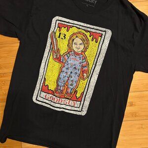 Vintage Chucky Mens T-Shirt Black Good Guy Graphic Halloween Horror